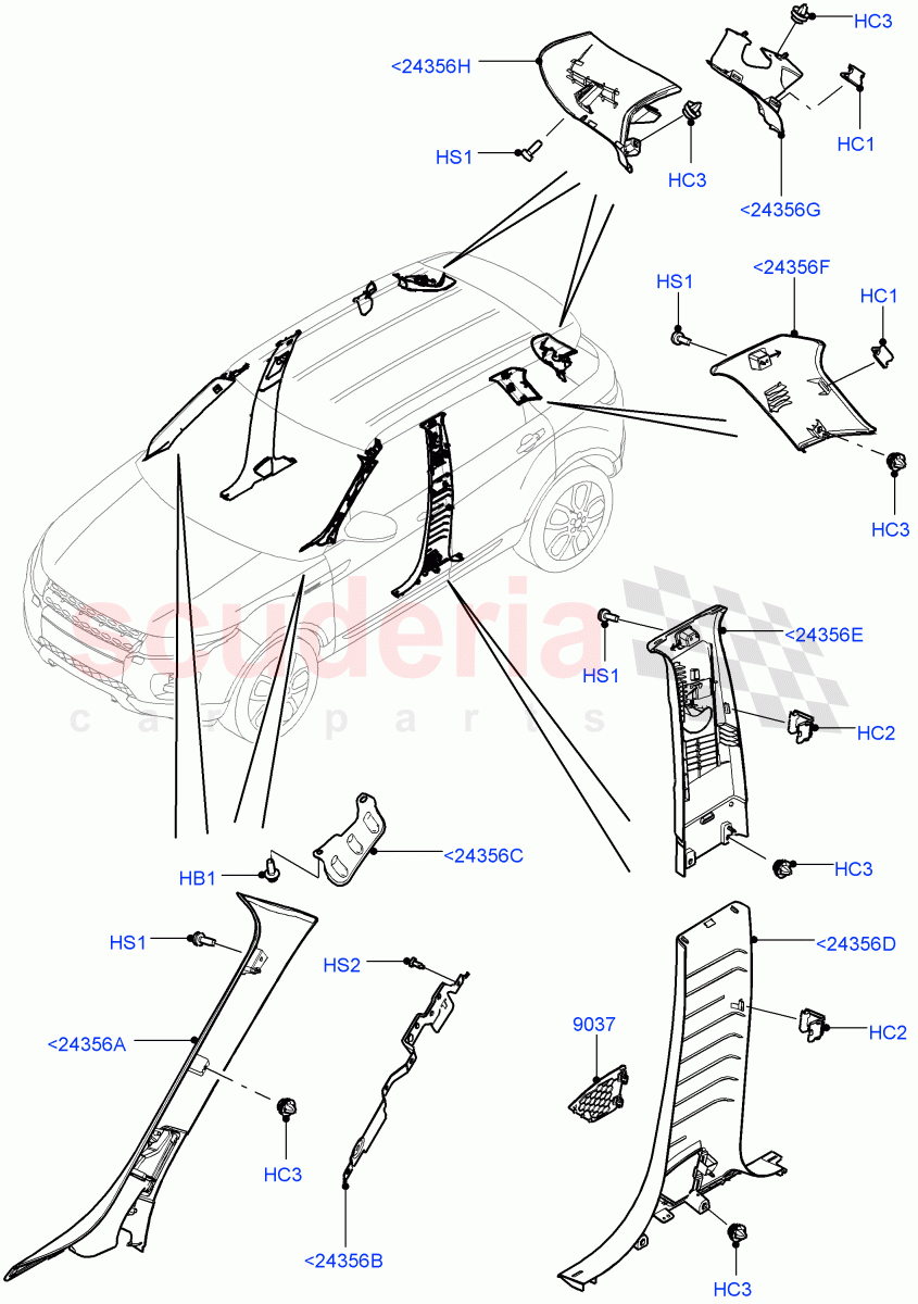 Side Trim (Front And Rear) (5 Door, Itatiaia (Brazil)) ((V) FROMGT000001) of Land Rover Land Rover Range Rover Evoque (2012-2018) [2.0 Turbo Petrol GTDI]