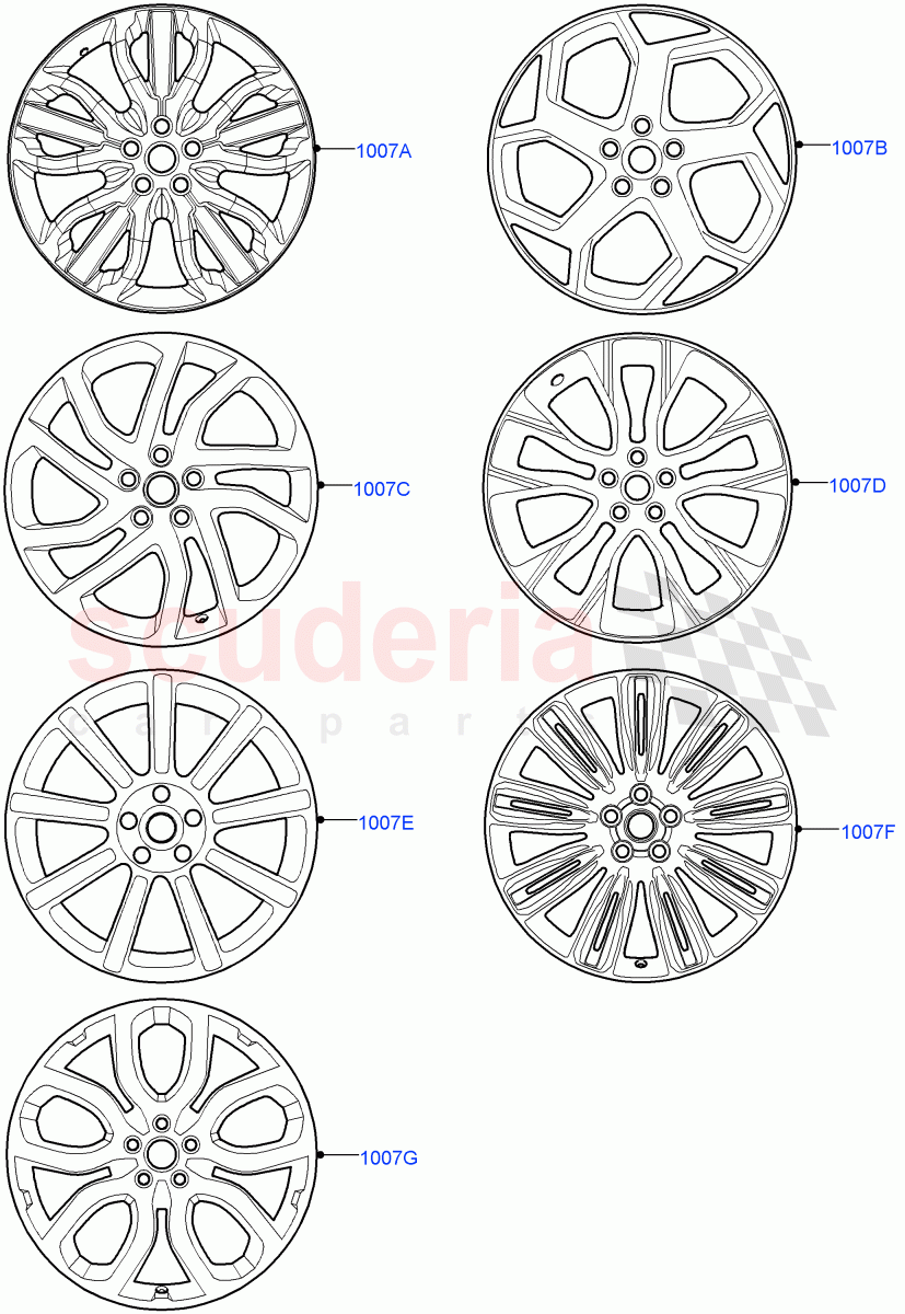 Wheels(Version - Core,Non SVR)((V)FROMJA000001) of Land Rover Land Rover Range Rover Sport (2014+) [3.0 Diesel 24V DOHC TC]