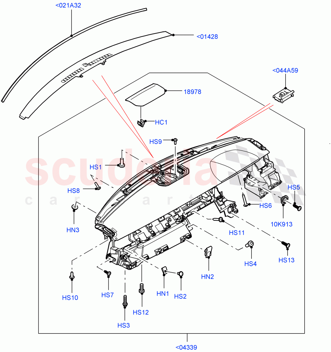 Instrument Panel (Upper, External) (Changsu (China), Less Head Up Display) ((V) FROMEG000001) of Land Rover Land Rover Range Rover Evoque (2012-2018) [2.2 Single Turbo Diesel]