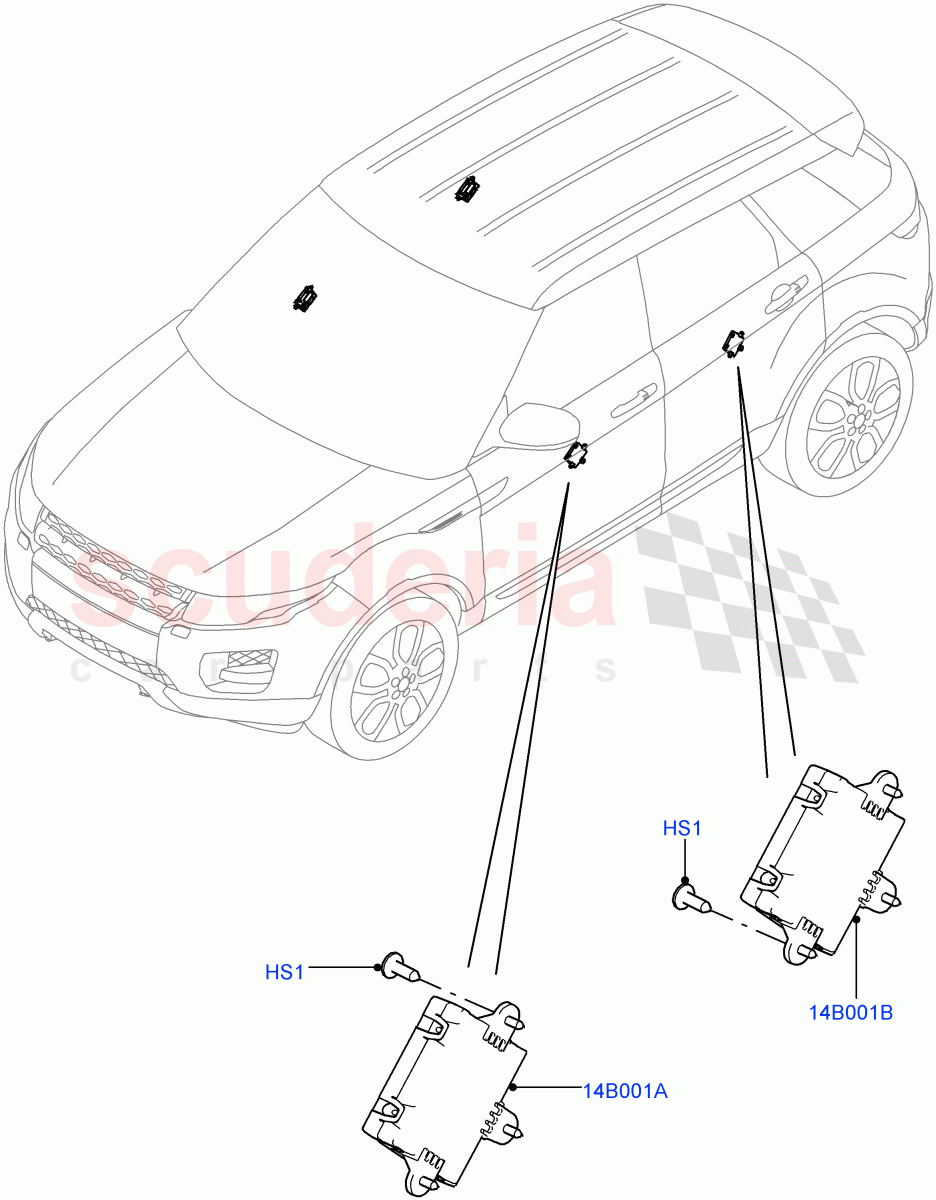 Vehicle Modules And Sensors (Door) (Itatiaia (Brazil)) ((V) FROMGT000001) of Land Rover Land Rover Range Rover Evoque (2012-2018) [2.2 Single Turbo Diesel]