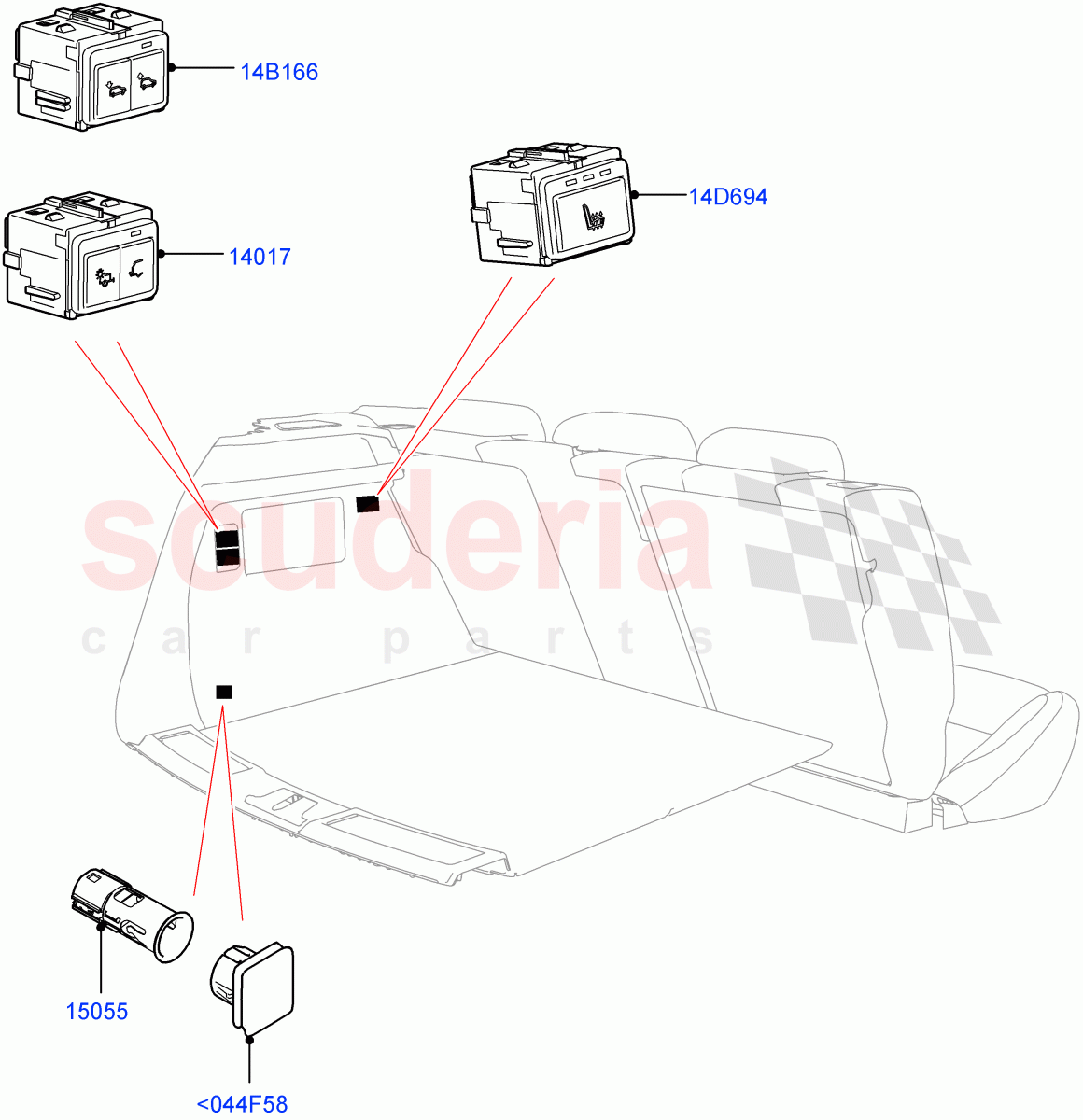 Switches (Luggage Compartment) of Land Rover Land Rover Defender (2020+) [5.0 OHC SGDI SC V8 Petrol]