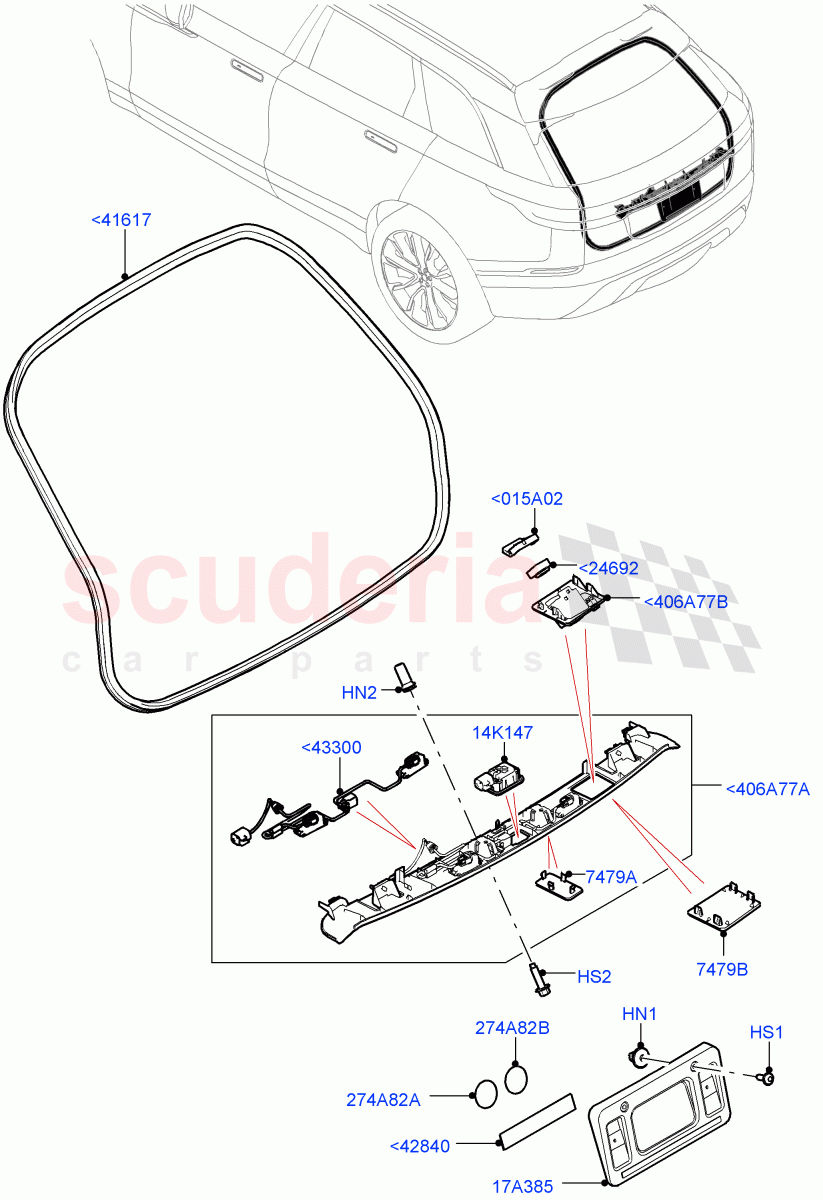 Luggage Compartment Door (Finisher And Seals) of Land Rover Land Rover Range Rover Velar (2017+) [2.0 Turbo Diesel AJ21D4]