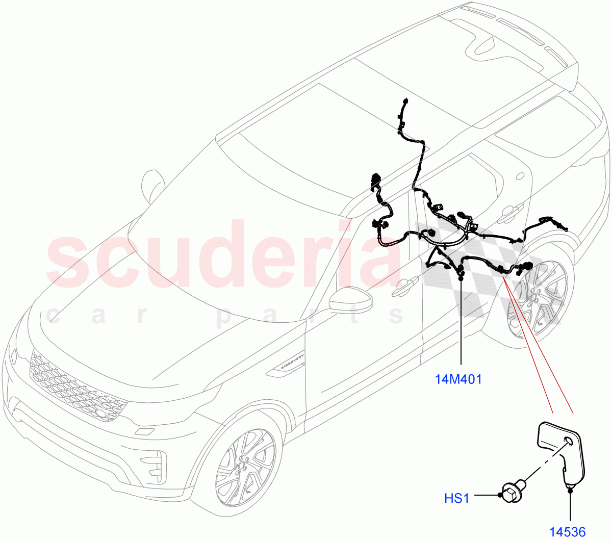 Electrical Wiring - Chassis (Solihull Plant Build) ((V) FROMHA000001) of Land Rover Land Rover Discovery 5 (2017+) [2.0 Turbo Petrol AJ200P]
