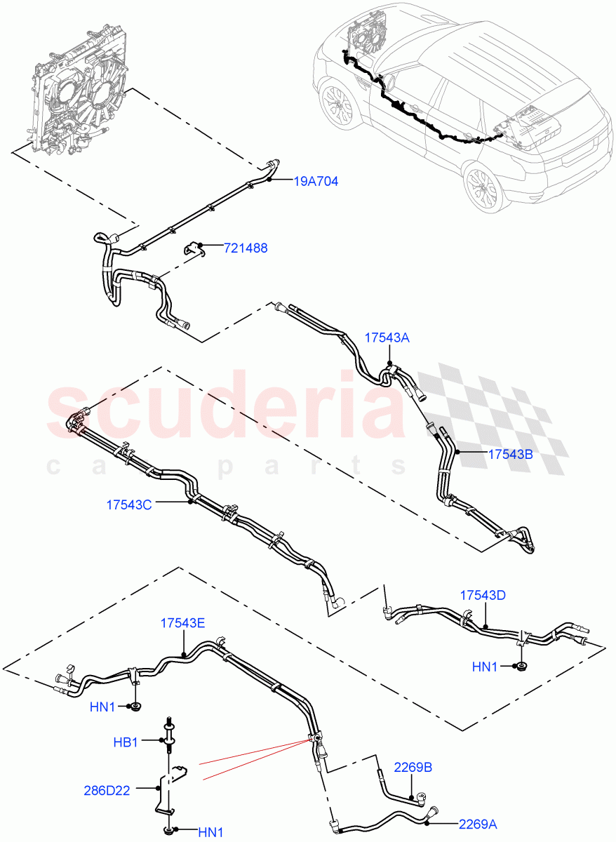 Hybrid Electrical Modules(Front And Middle Section, Battery And Cooling)(2.0L AJ200P Hi PHEV)((V)FROMJA000001) of Land Rover Land Rover Range Rover (2012-2021) [2.0 Turbo Petrol AJ200P]