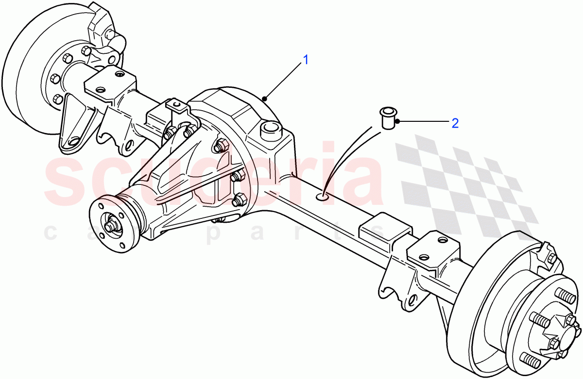 Rear Axle Assembly (130" Wheelbase) ((V) FROM7A000001) of Land Rover Land Rover Defender (2007-2016)
