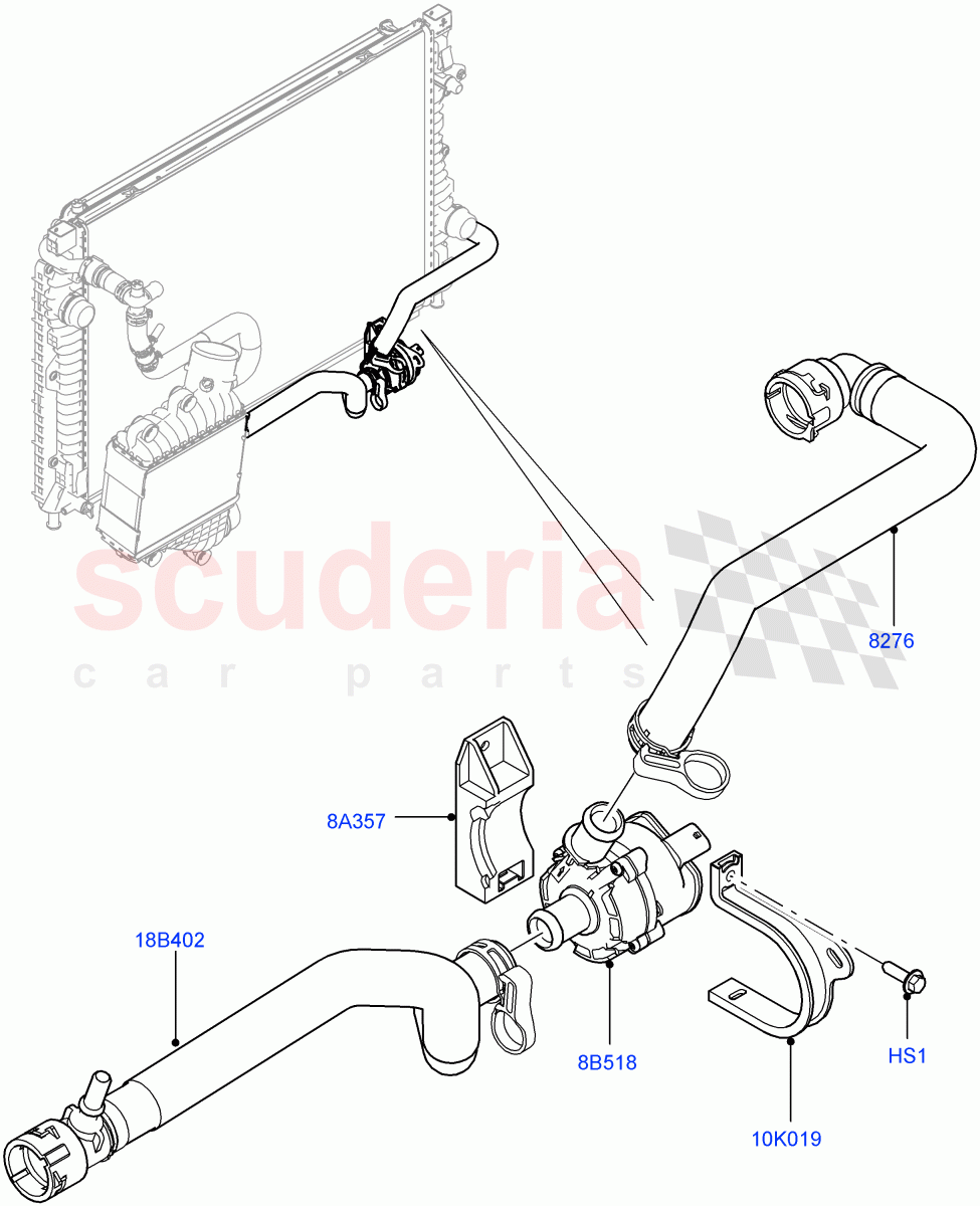Water Pump (Auxiliary Unit) (2.0L I4 DSL MID DOHC AJ200) ((V) FROMGH000001) of Land Rover Land Rover Range Rover Evoque (2012-2018) [2.0 Turbo Diesel]