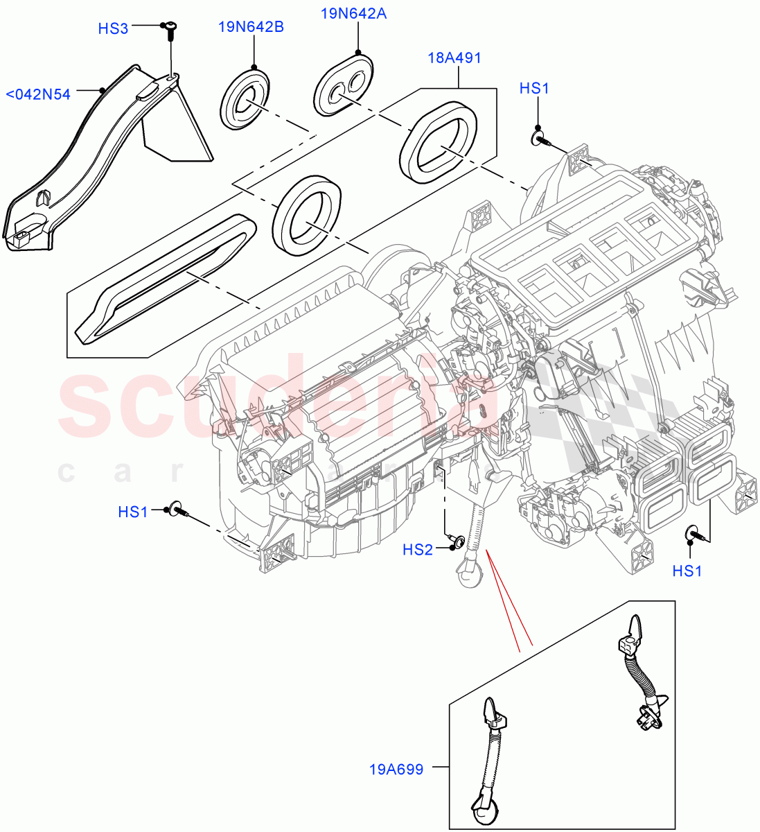 Heater/Air Cond.External Components (Main Unit, Nitra Plant Build) of Land Rover Land Rover Defender (2020+) [3.0 I6 Turbo Diesel AJ20D6]