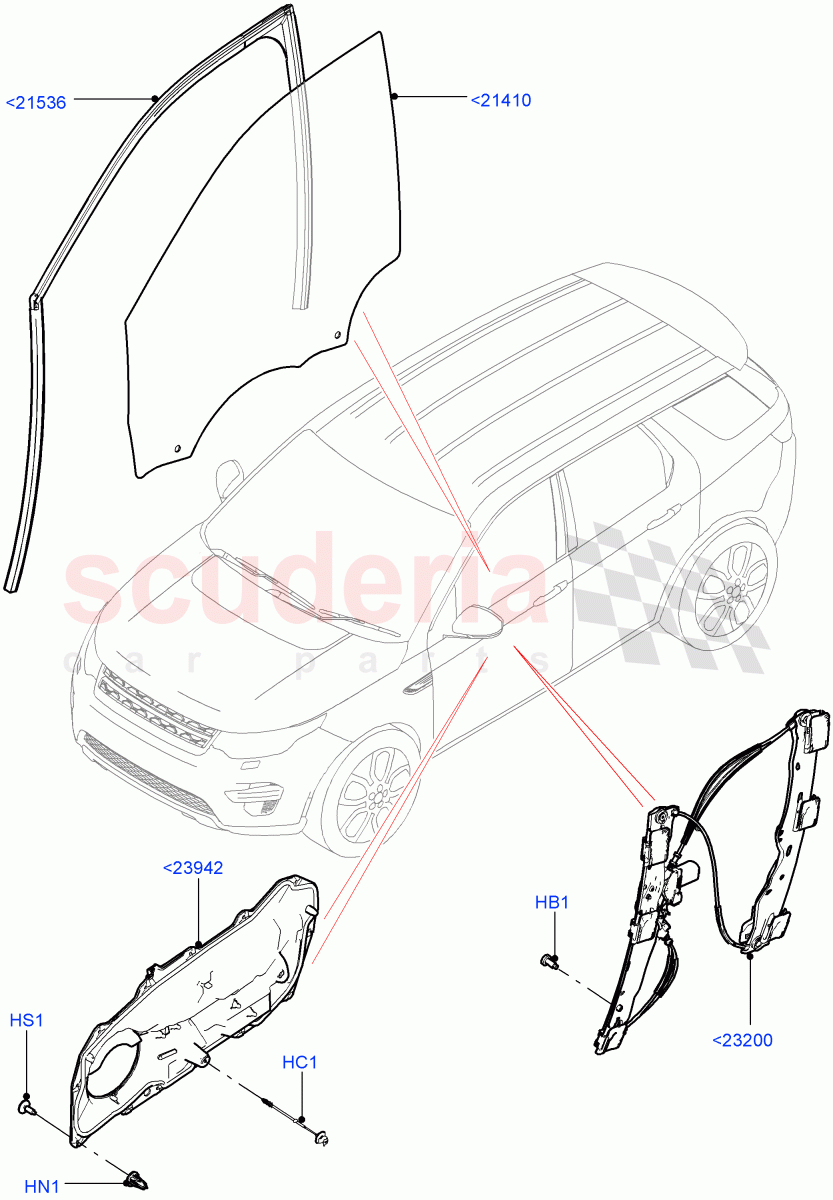 Front Door Glass & Window Controls(Itatiaia (Brazil))((V)FROMGT000001) of Land Rover Land Rover Discovery Sport (2015+) [2.0 Turbo Petrol AJ200P]