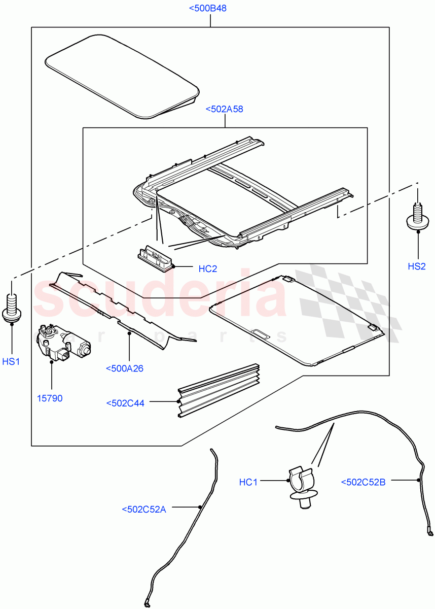 Sliding Roof Mechanism And Controls((V)TO9A999999) of Land Rover Land Rover Range Rover Sport (2005-2009) [2.7 Diesel V6]