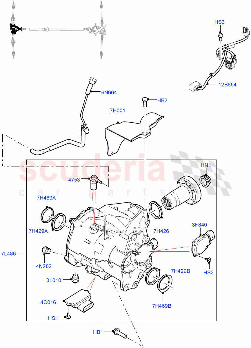 Front Axle Case (2.0L AJ20P4 Petrol Mid PTA, Changsu (China), All Wheel Drive) of Land Rover Land Rover Range Rover Evoque (2019+) [2.0 Turbo Diesel]
