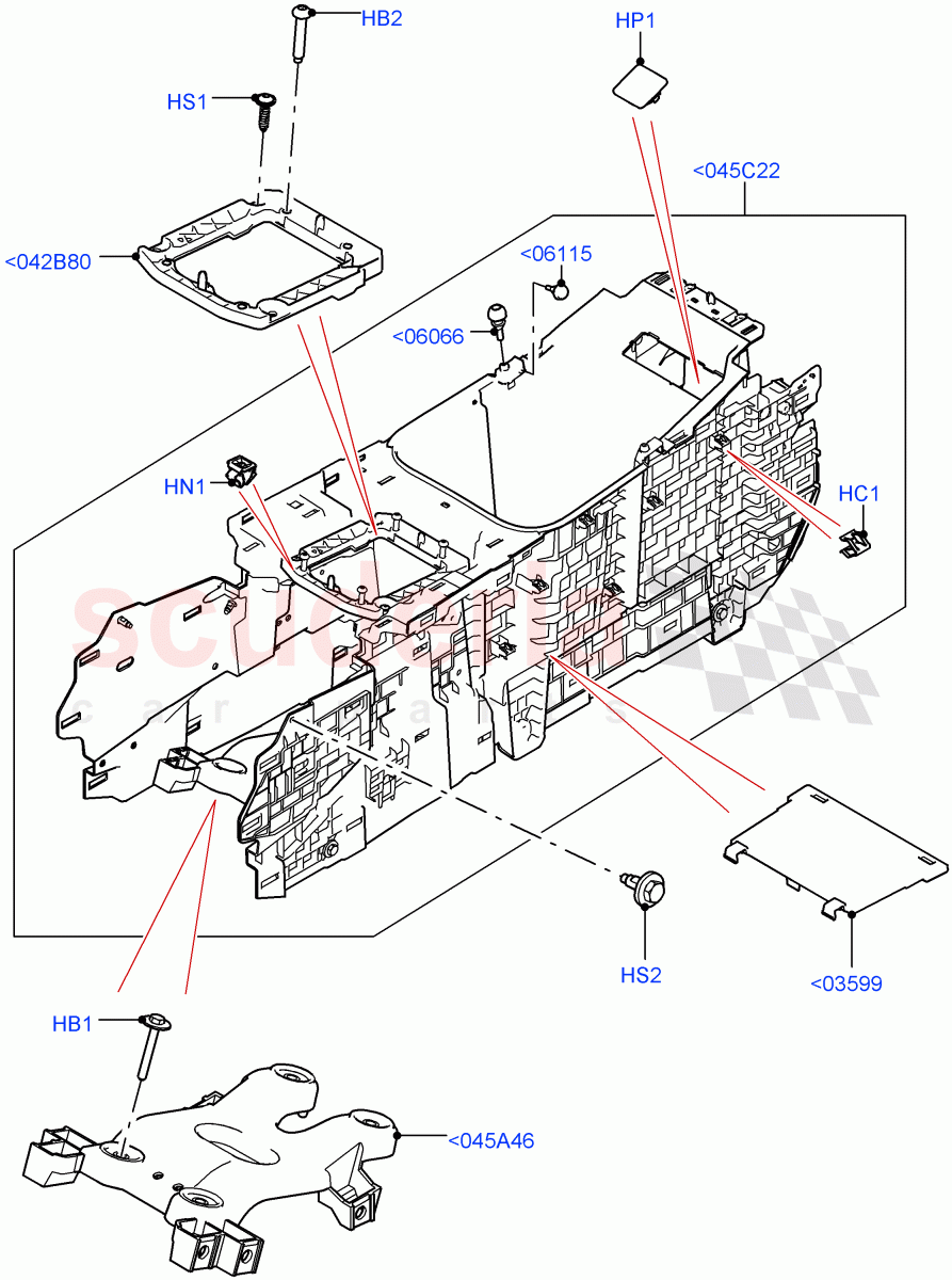 Console - Floor (Internal Components) (Halewood (UK)) ((V) FROMLH000001) of Land Rover Land Rover Discovery Sport (2015+) [2.0 Turbo Diesel]