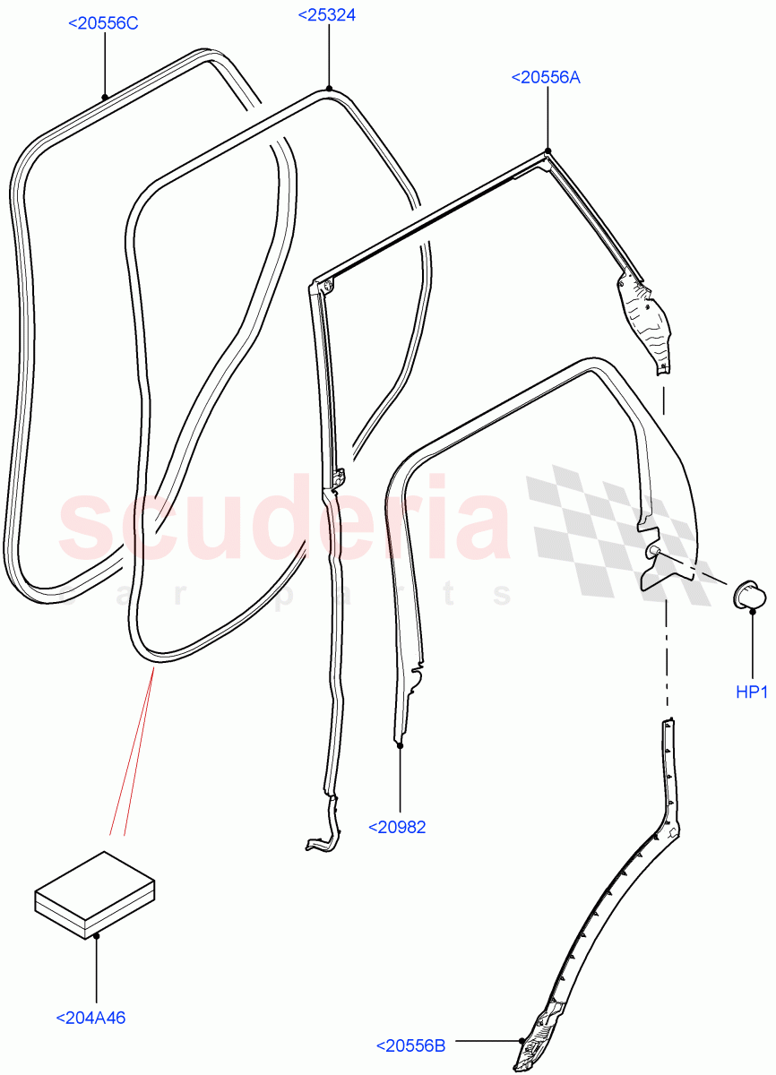 Rear Doors, Hinges & Weatherstrips (Finisher And Seals) of Land Rover Land Rover Range Rover Sport (2014+) [2.0 Turbo Petrol AJ200P]
