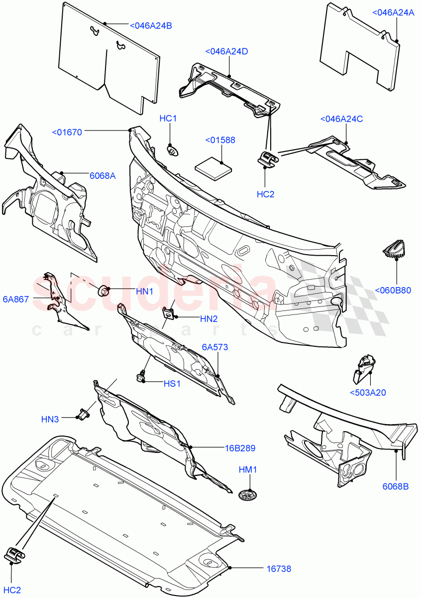Insulators - Front (Engine Compartment) (Itatiaia (Brazil)) ((V) FROMGT000001) of Land Rover Land Rover Range Rover Evoque (2012-2018) [2.0 Turbo Diesel]