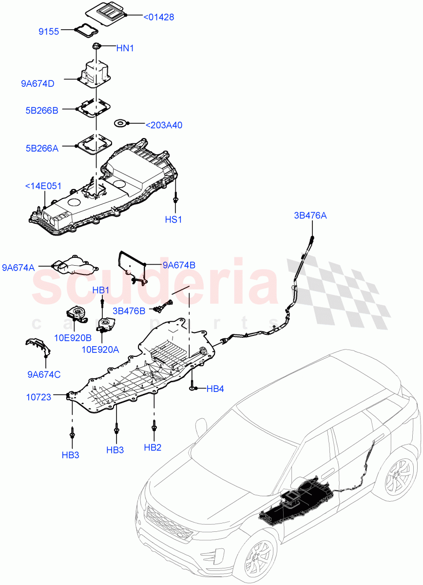 Hybrid Electrical Modules(MHEV Battery Housing, Cooling Ducts and Fans)(Halewood (UK),Electric Engine Battery-MHEV) of Land Rover Land Rover Range Rover Evoque (2019+) [2.0 Turbo Diesel AJ21D4]