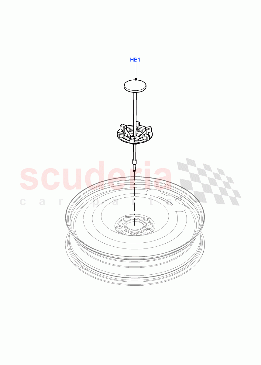 Spare Wheel Carrier(Itatiaia (Brazil),Spare Wheel - Reduced Section Steel)((V)FROMGT000001) of Land Rover Land Rover Range Rover Evoque (2012-2018) [2.0 Turbo Petrol AJ200P]