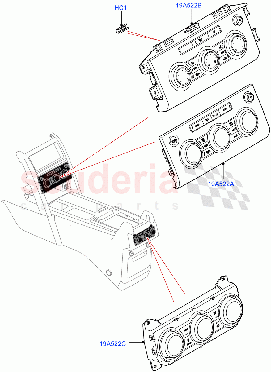 Heater & Air Conditioning Controls (Solihull Plant Build) ((V) FROMHA000001) of Land Rover Land Rover Discovery 5 (2017+) [3.0 I6 Turbo Diesel AJ20D6]