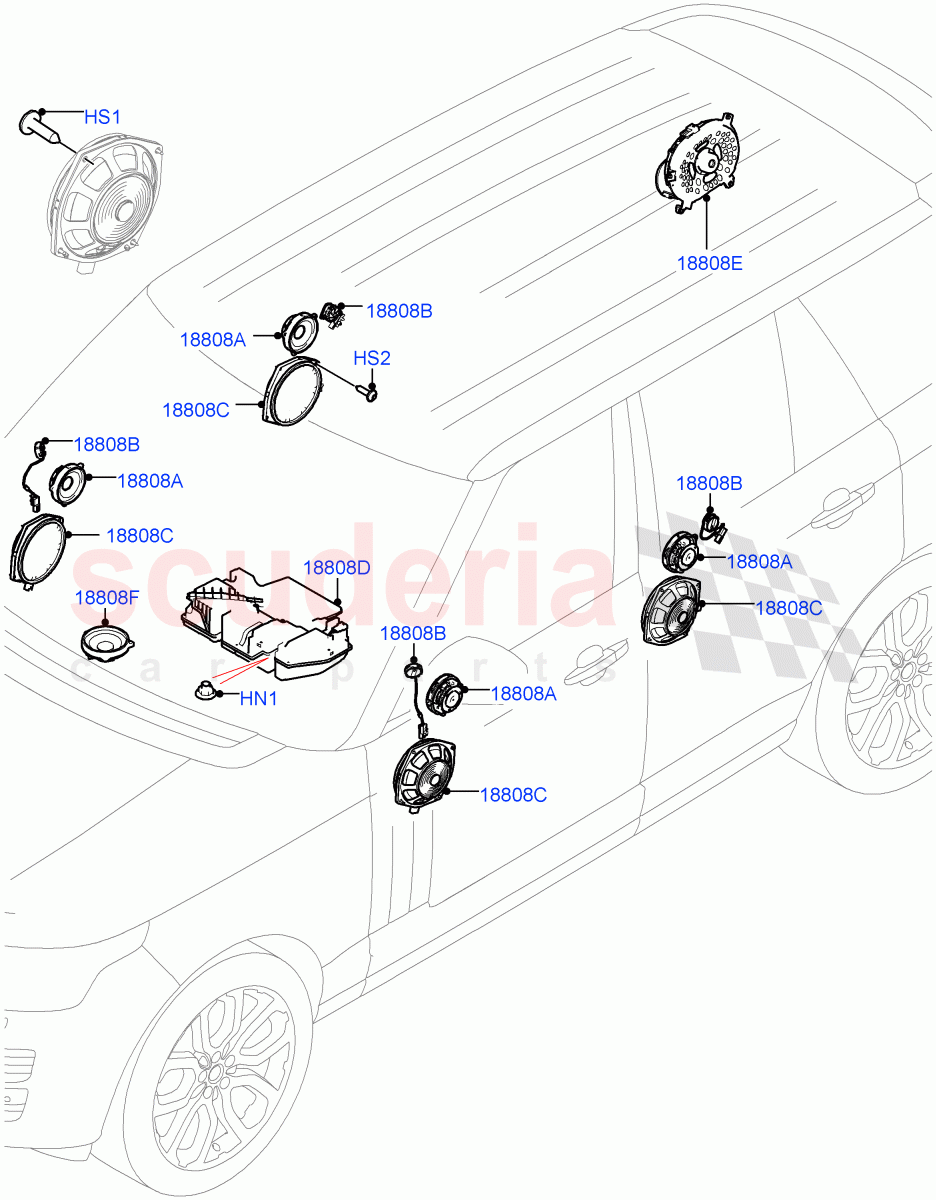 Speakers(Hi Line Audio System - 600 W) of Land Rover Land Rover Range Rover (2012-2021) [2.0 Turbo Petrol GTDI]