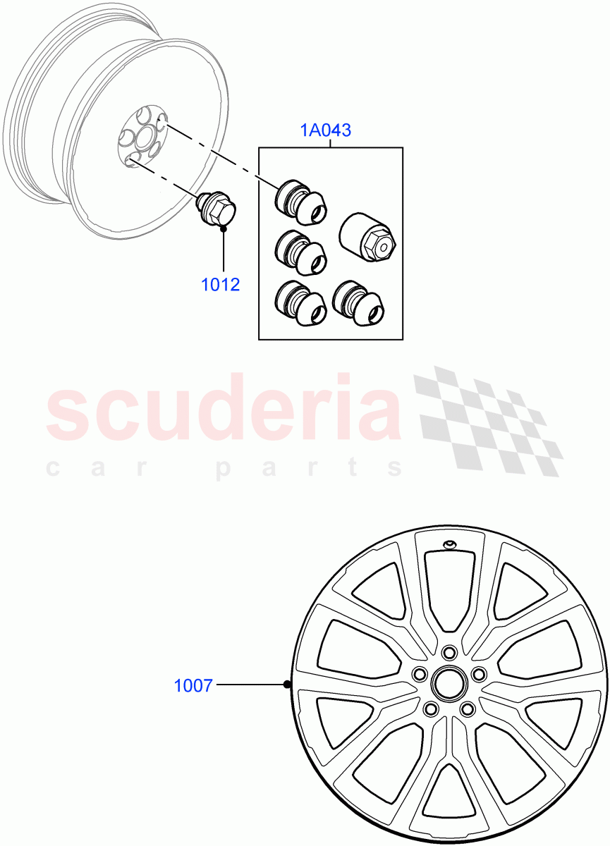 Accessory Wheels(Halewood (UK)) of Land Rover Land Rover Range Rover Evoque (2019+) [1.5 I3 Turbo Petrol AJ20P3]