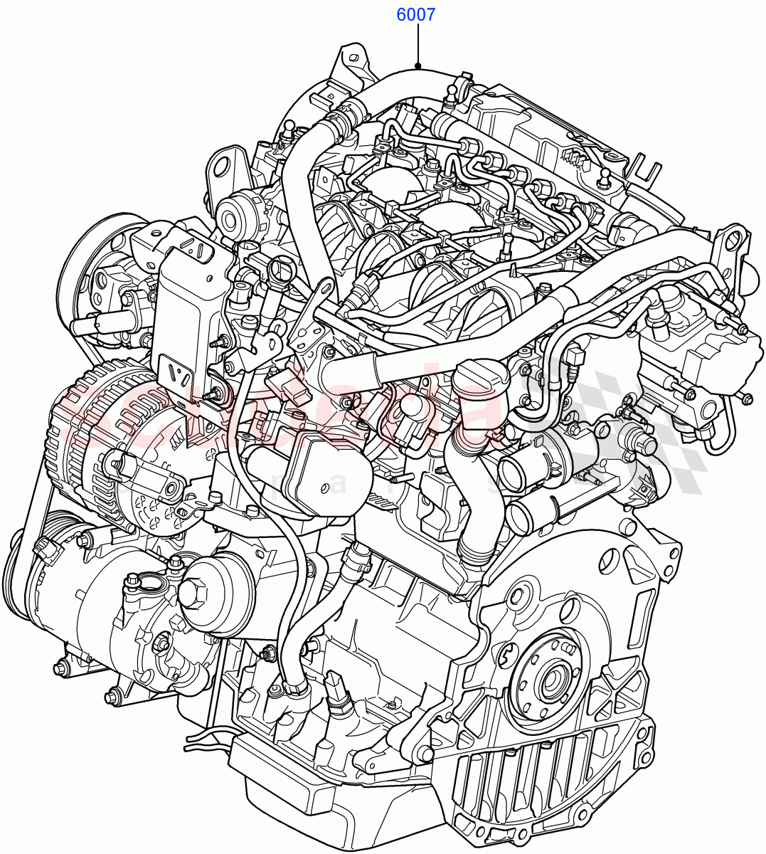 Engine Assy Fully Dressed (2.2L CR DI 16V Diesel, 2.2L DOHC EFI TC DW12) of Land Rover Land Rover Discovery Sport (2015+) [2.2 Single Turbo Diesel]