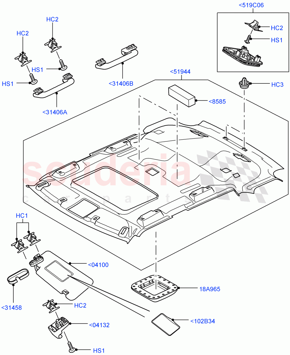 Headlining And Sun Visors ((V) FROMAA000001) of Land Rover Land Rover Range Rover Sport (2010-2013) [3.0 Diesel 24V DOHC TC]