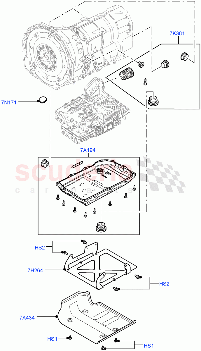 Transmission External Components(3.0 V6 D Gen2 Twin Turbo,8 Speed Auto Trans ZF 8HP70 4WD,3.0L DOHC GDI SC V6 PETROL)((V)FROMEA000001) of Land Rover Land Rover Discovery 4 (2010-2016) [3.0 DOHC GDI SC V6 Petrol]