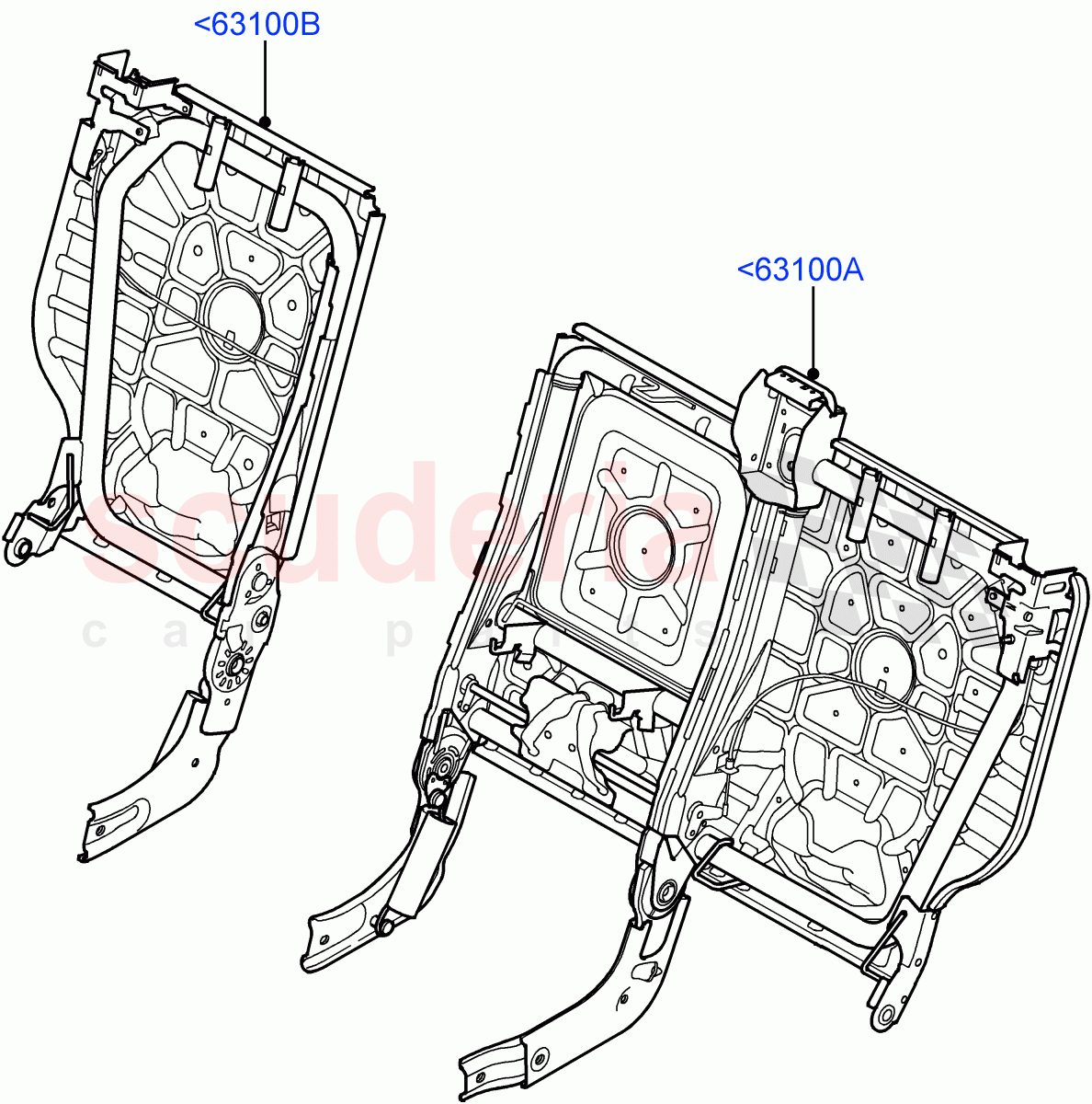 Rear Seat Back ((V) TO9A999999) of Land Rover Land Rover Range Rover Sport (2005-2009) [3.6 V8 32V DOHC EFI Diesel]