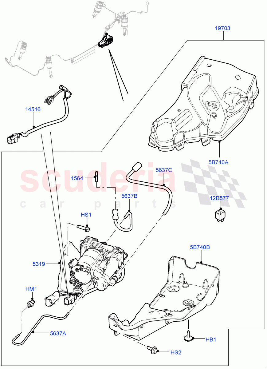Air Suspension Compressor And Lines (Service Only, Compressor Assy) ((V) FROMAA000001, (V) TODA768550) of Land Rover Land Rover Range Rover Sport (2010-2013) [3.6 V8 32V DOHC EFI Diesel]
