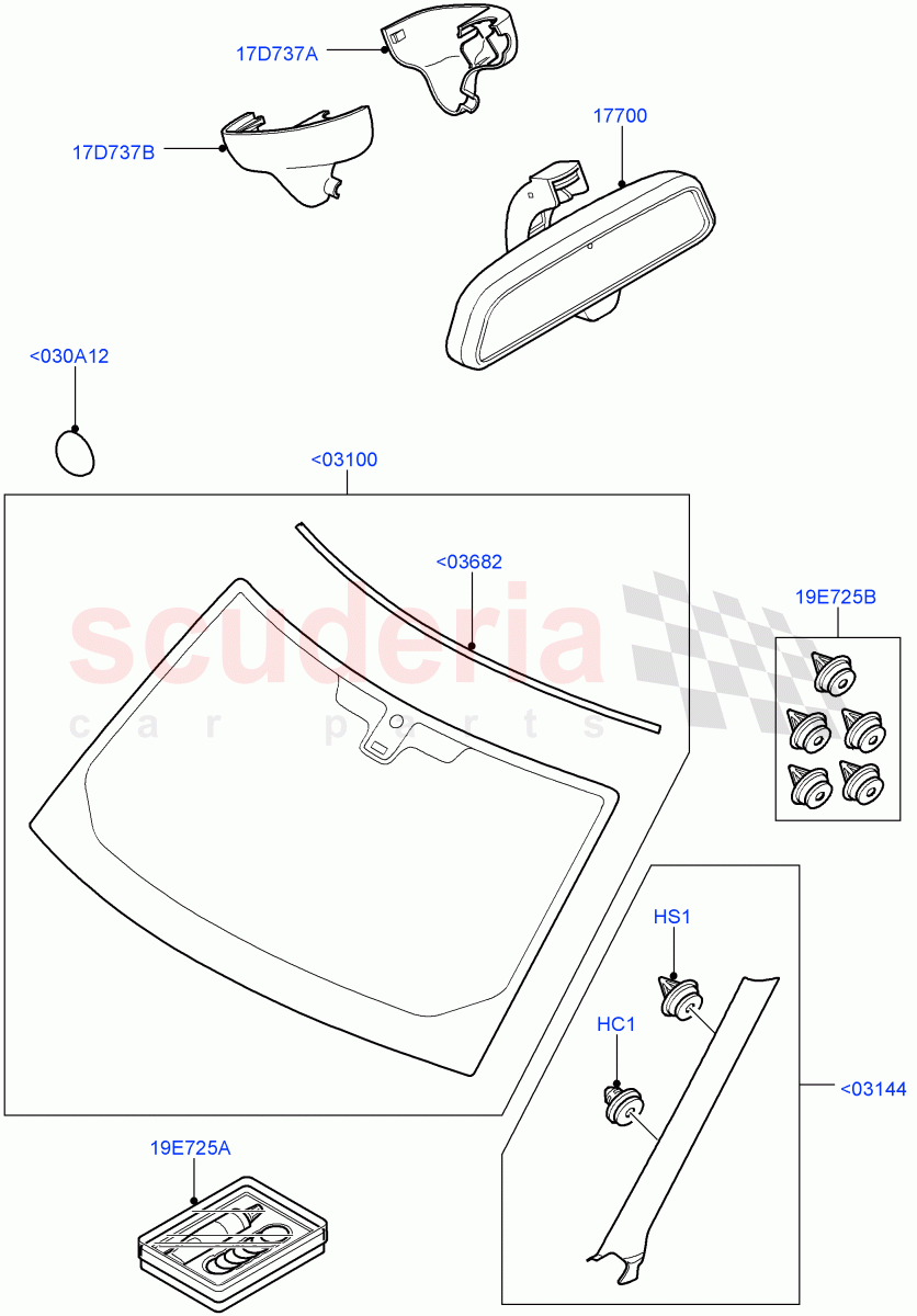 Windscreen/Inside Rear View Mirror((V)FROMAA000001) of Land Rover Land Rover Discovery 4 (2010-2016) [5.0 OHC SGDI NA V8 Petrol]