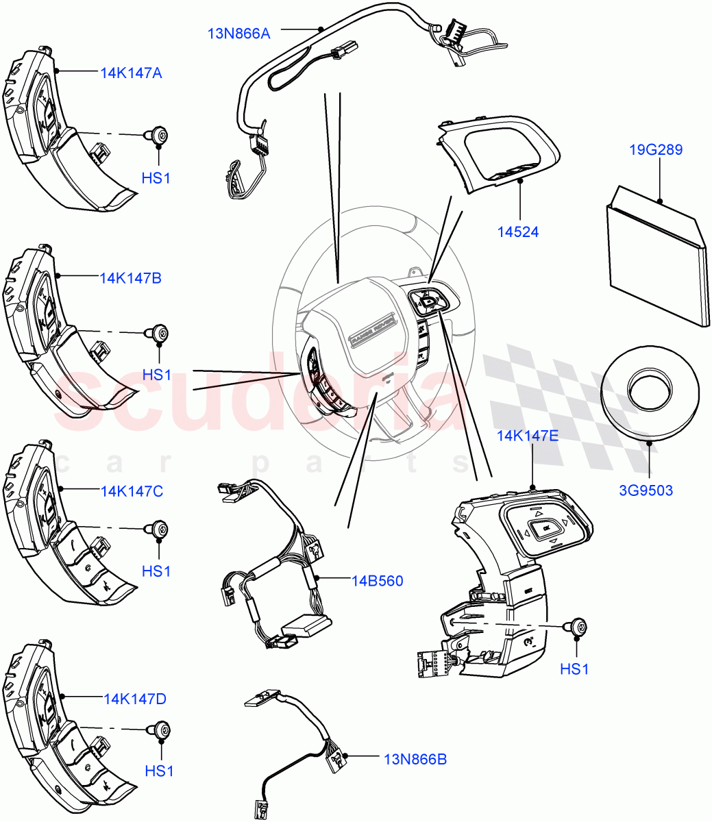 Switches(Steering Wheel)(Halewood (UK)) of Land Rover Land Rover Range Rover Evoque (2012-2018) [2.0 Turbo Petrol GTDI]