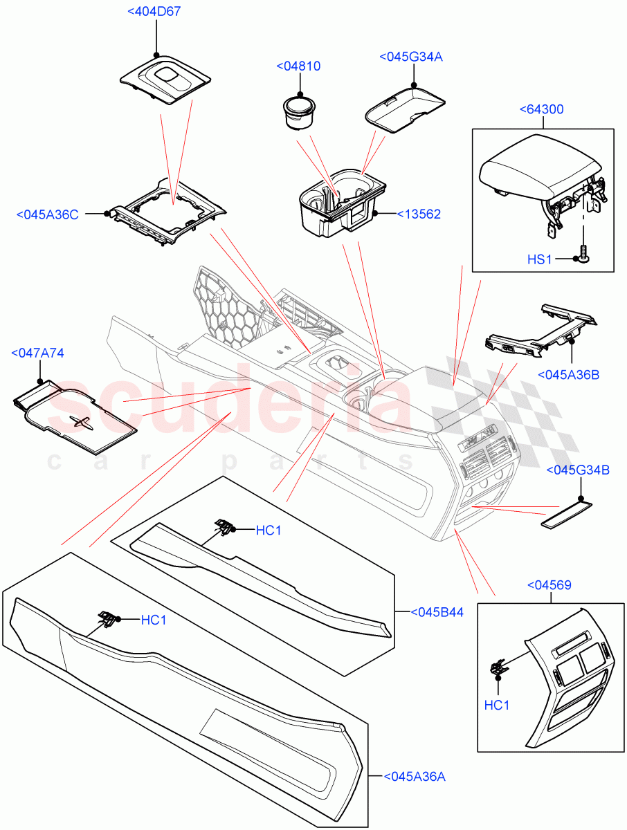 Console - Floor(External Components)(Itatiaia (Brazil))((V)FROMLT000001) of Land Rover Land Rover Discovery Sport (2015+) [2.0 Turbo Diesel]