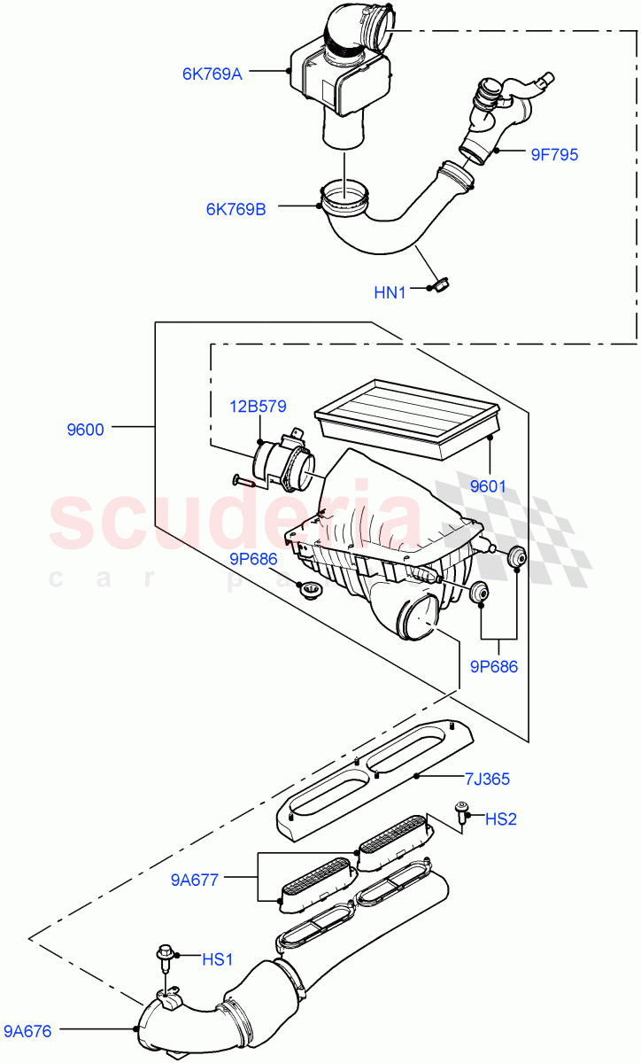 Air Cleaner (3.0 V6 D Gen2 Mono Turbo, 3.0 V6 D Low MT ROW) ((V) FROMFA000001) of Land Rover Land Rover Range Rover (2012-2021) [3.0 Diesel 24V DOHC TC]