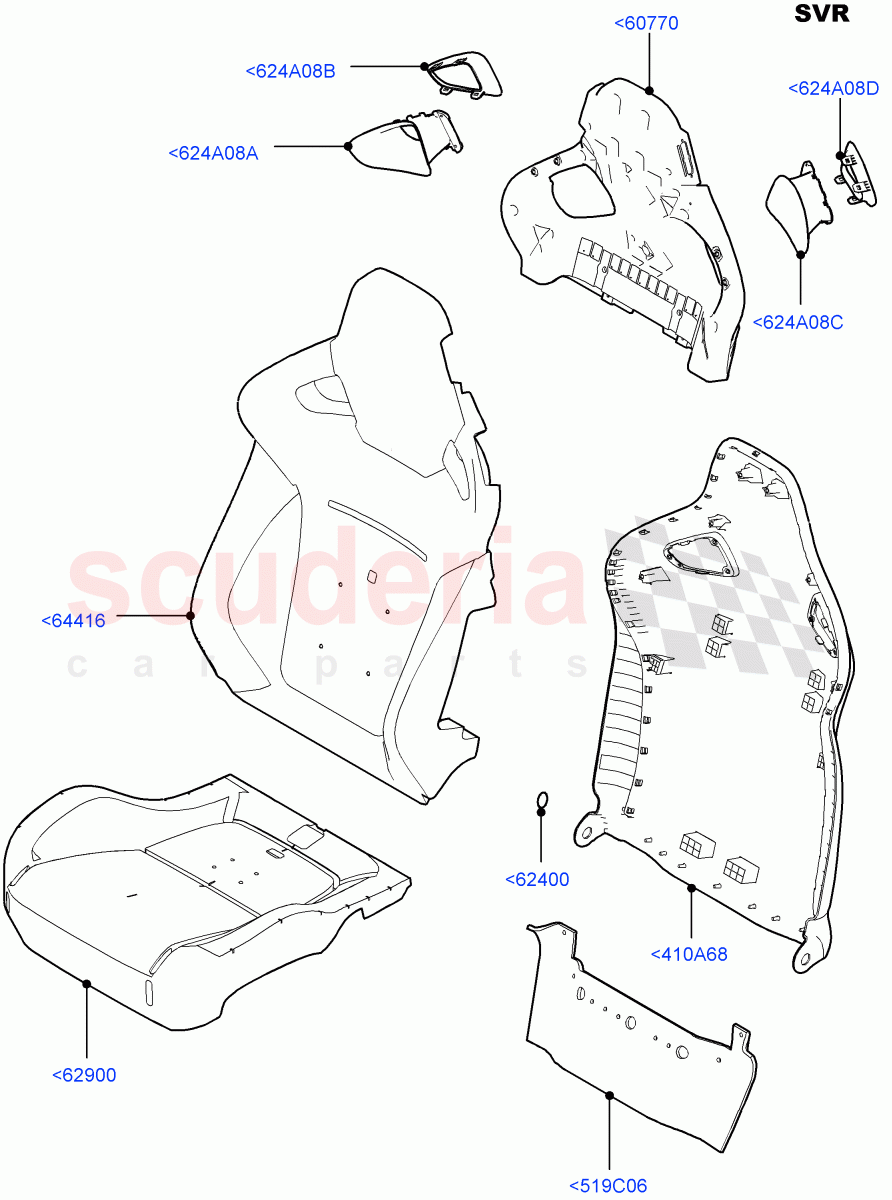 Front Seat Covers(SVR)((V)FROMFA000001,(V)TOHA999999) of Land Rover Land Rover Range Rover Sport (2014+) [5.0 OHC SGDI SC V8 Petrol]