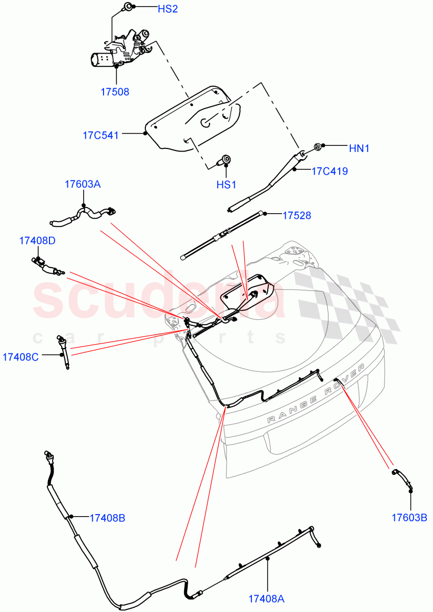 Rear Window Wiper And Washer of Land Rover Land Rover Range Rover Velar (2017+) [2.0 Turbo Diesel AJ21D4]
