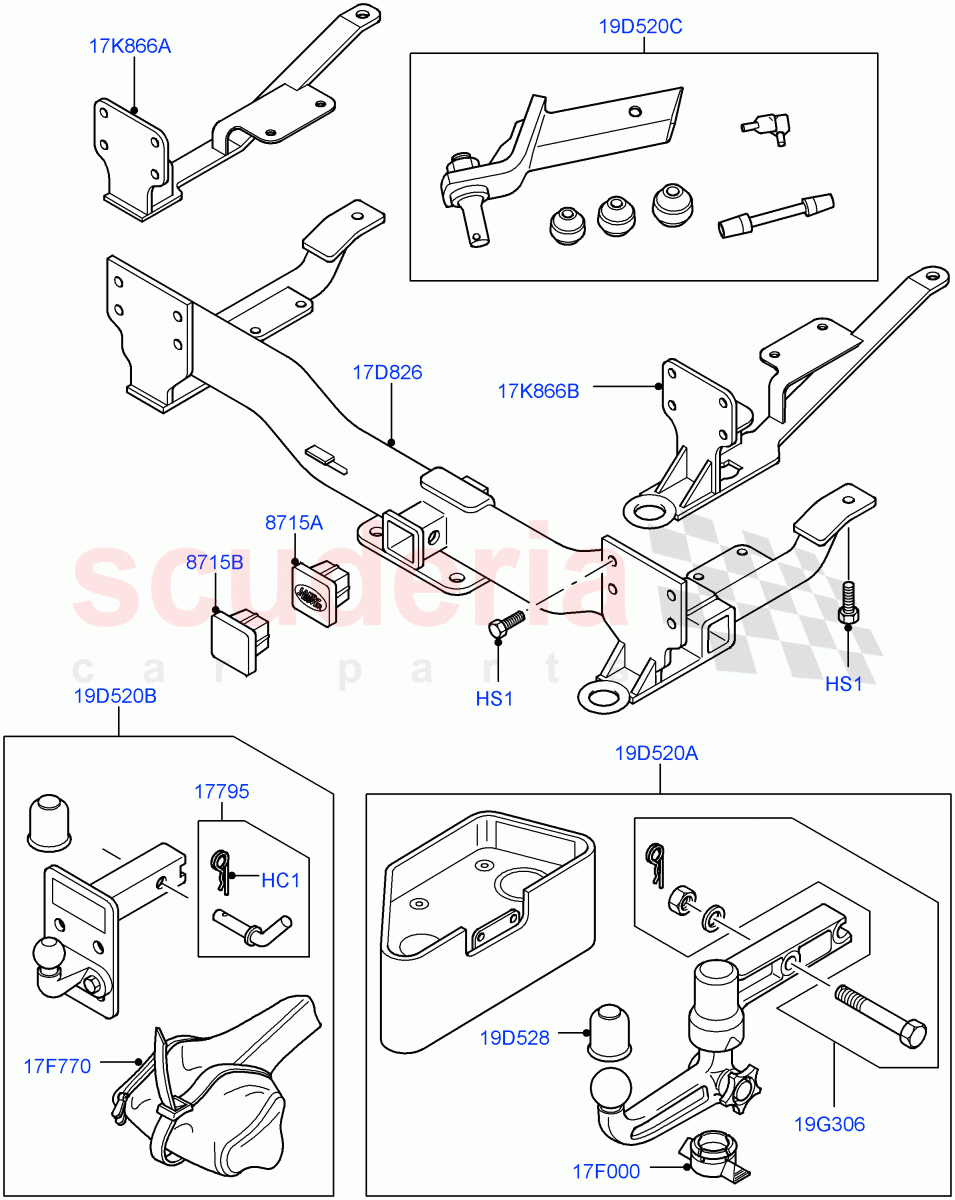 Tow Bar(Accessory)(Less Armoured)((V)FROMAA000001) of Land Rover Land Rover Range Rover (2010-2012) [3.6 V8 32V DOHC EFI Diesel]