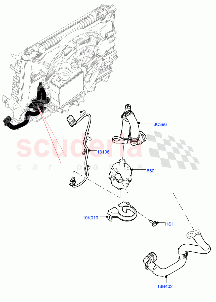 Water Pump(Auxiliary Unit)(2.0L I4 High DOHC AJ200 Petrol) of Land Rover Land Rover Range Rover Velar (2017+) [2.0 Turbo Petrol AJ200P]