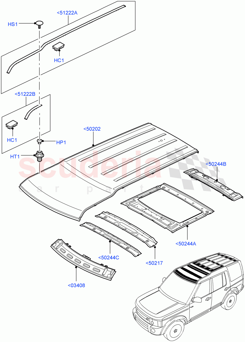 Roof - Sheet Metal(Less Sun Roof)((V)FROMAA000001) of Land Rover Land Rover Discovery 4 (2010-2016) [4.0 Petrol V6]