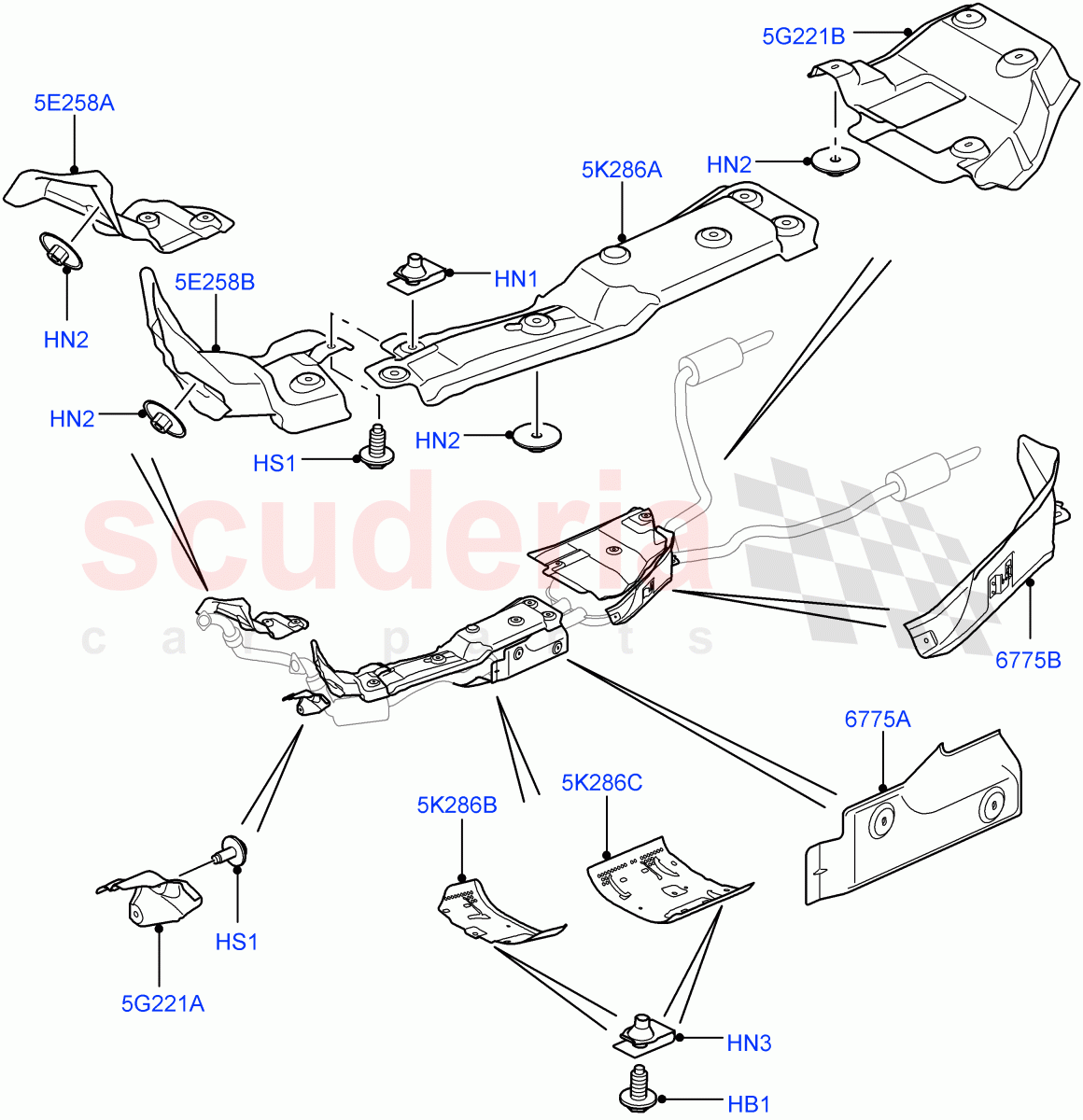 Heat Shields - Exhaust System(3.6L V8 32V DOHC EFi Diesel Lion)((V)FROMAA000001) of Land Rover Land Rover Range Rover Sport (2010-2013) [3.6 V8 32V DOHC EFI Diesel]