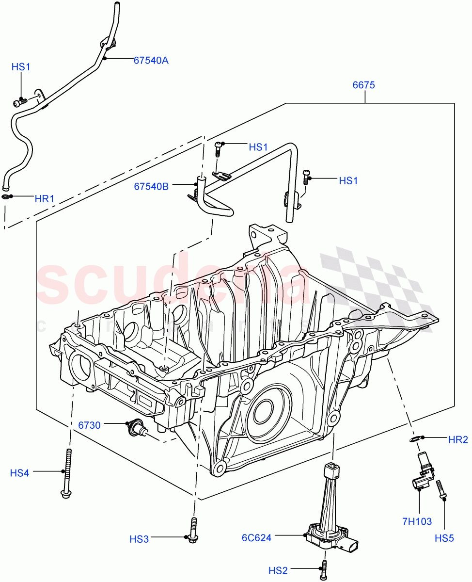 Oil Pan/Oil Level Indicator (5.0L OHC SGDI SC V8 Petrol - AJ133) ((V) FROMAA000001) of Land Rover Land Rover Range Rover (2010-2012) [5.0 OHC SGDI SC V8 Petrol]