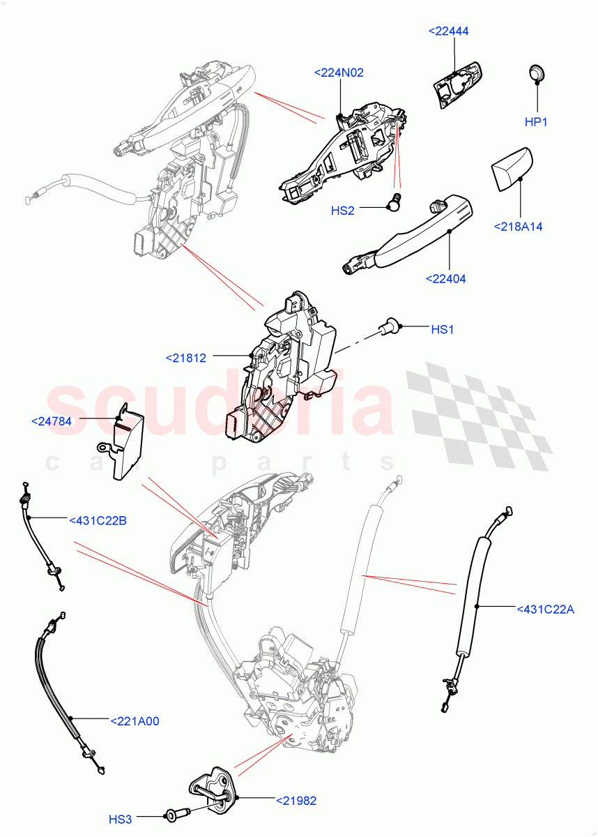 Front Door Lock Controls (Itatiaia (Brazil)) ((V) FROMGT000001) of Land Rover Land Rover Range Rover Evoque (2012-2018) [2.2 Single Turbo Diesel]