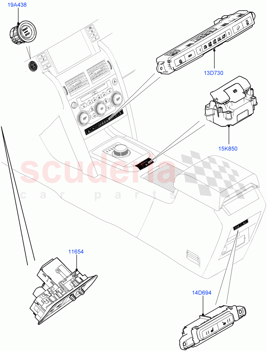 Switches(Facia And Console)(Changsu (China))((V)FROMFG000001) of Land Rover Land Rover Discovery Sport (2015+) [2.0 Turbo Petrol GTDI]