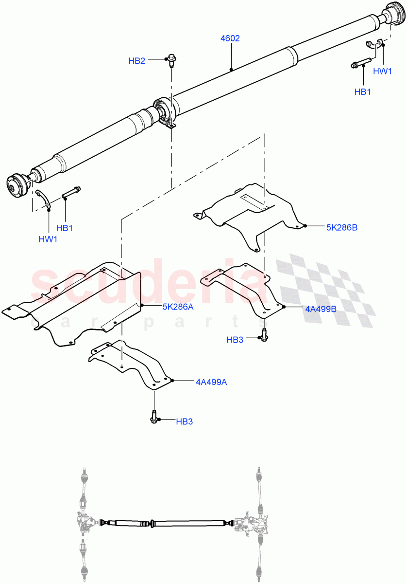 Drive Shaft - Rear Axle Drive (Propshaft) (Halewood (UK), Efficient Driveline) ((V) FROMGH000001) of Land Rover Land Rover Range Rover Evoque (2012-2018) [2.0 Turbo Diesel]