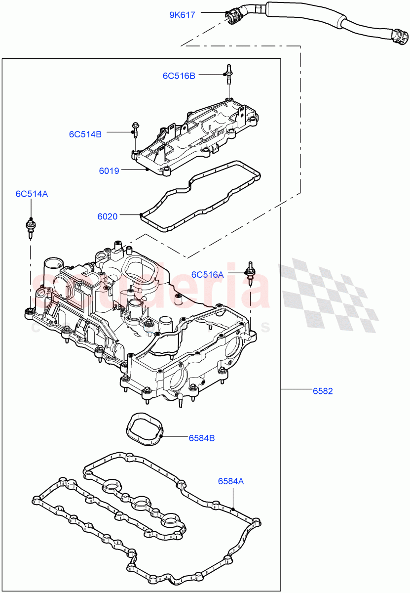 Emission Control - Crankcase (1.5L AJ20P3 Petrol High PHEV, Halewood (UK), 1.5L AJ20P3 Petrol High) ((V) FROMLH000001) of Land Rover Land Rover Discovery Sport (2015+) [1.5 I3 Turbo Petrol AJ20P3]