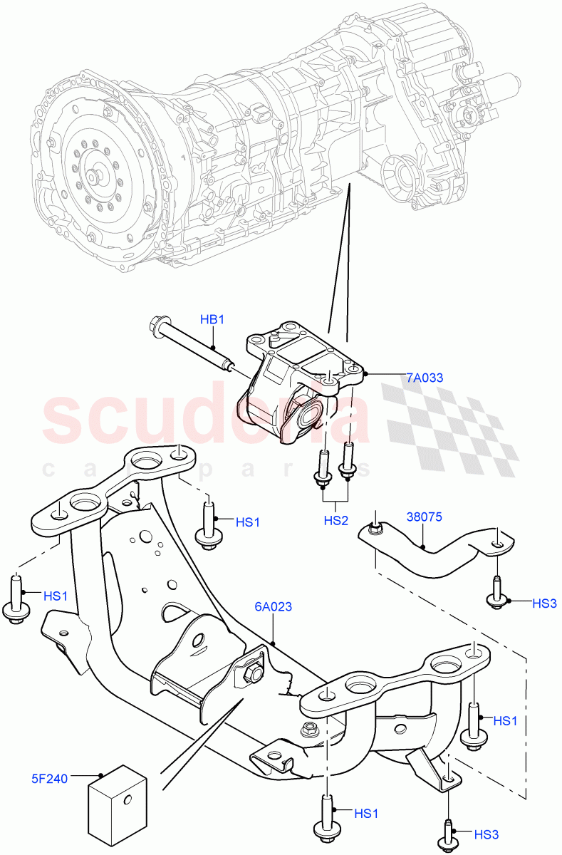 Transmission Mounting (5.0L OHC SGDI NA V8 Petrol - AJ133, 3.0L DOHC GDI SC V6 PETROL) of Land Rover Land Rover Range Rover (2012-2021) [3.0 I6 Turbo Diesel AJ20D6]