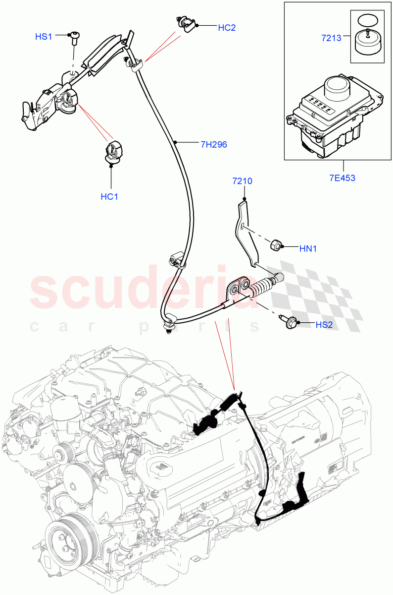 Gear Change-Automatic Transmission (Solihull Plant Build) (2.0L I4 DSL MID DOHC AJ200, 8 Speed Auto Trans ZF 8HP45, 3.0L DOHC GDI SC V6 PETROL) ((V) FROMHA000001) of Land Rover Land Rover Discovery 5 (2017+) [3.0 I6 Turbo Petrol AJ20P6]