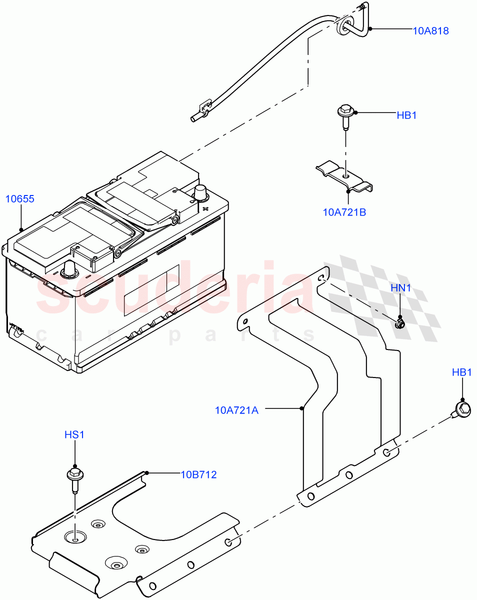 Battery And Mountings(Nitra Plant Build)((V)FROMK2000001) of Land Rover Land Rover Discovery 5 (2017+) [3.0 Diesel 24V DOHC TC]