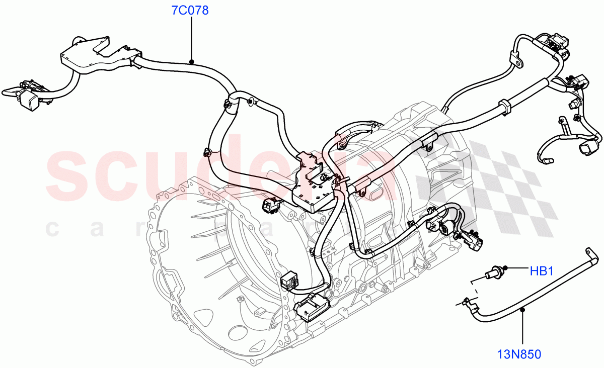 Electrical Wiring - Engine And Dash (Case Assy / Transmission) ((V) FROMAA000001) of Land Rover Land Rover Range Rover Sport (2010-2013) [3.6 V8 32V DOHC EFI Diesel]