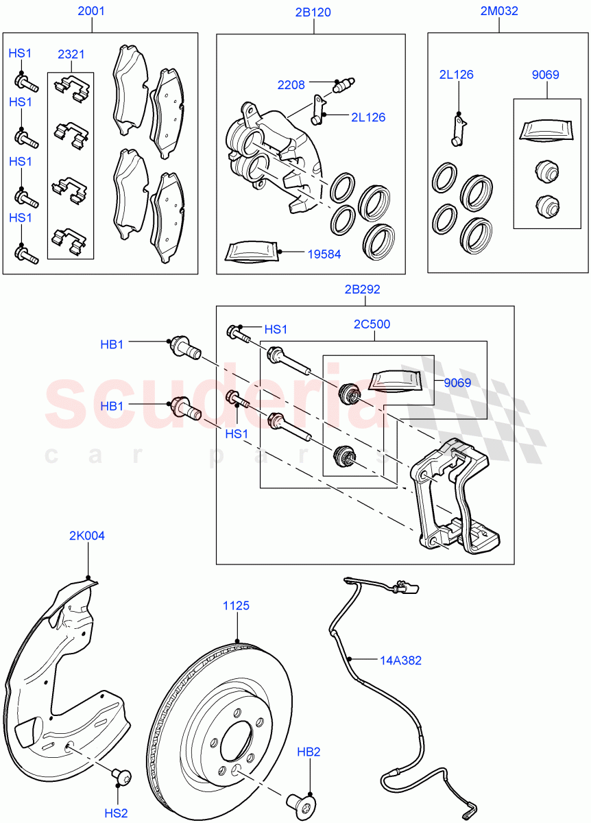 Front Brake Discs And Calipers (With Four Corner Air Suspension) ((V) FROMDA000001, (V) TODA999999) of Land Rover Land Rover Discovery 4 (2010-2016) [3.0 Diesel 24V DOHC TC]