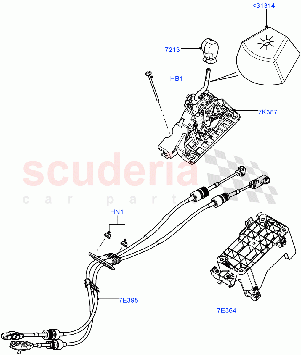 Gear Change Lever - Manual Trans(2.2L CR DI 16V Diesel,6 Speed Manual Trans M66 - AWD,Halewood (UK),6 Speed Manual Trans-JLR M66 2WD,2.0L I4 DSL MID DOHC AJ200) of Land Rover Land Rover Range Rover Evoque (2012-2018) [2.0 Turbo Petrol AJ200P]