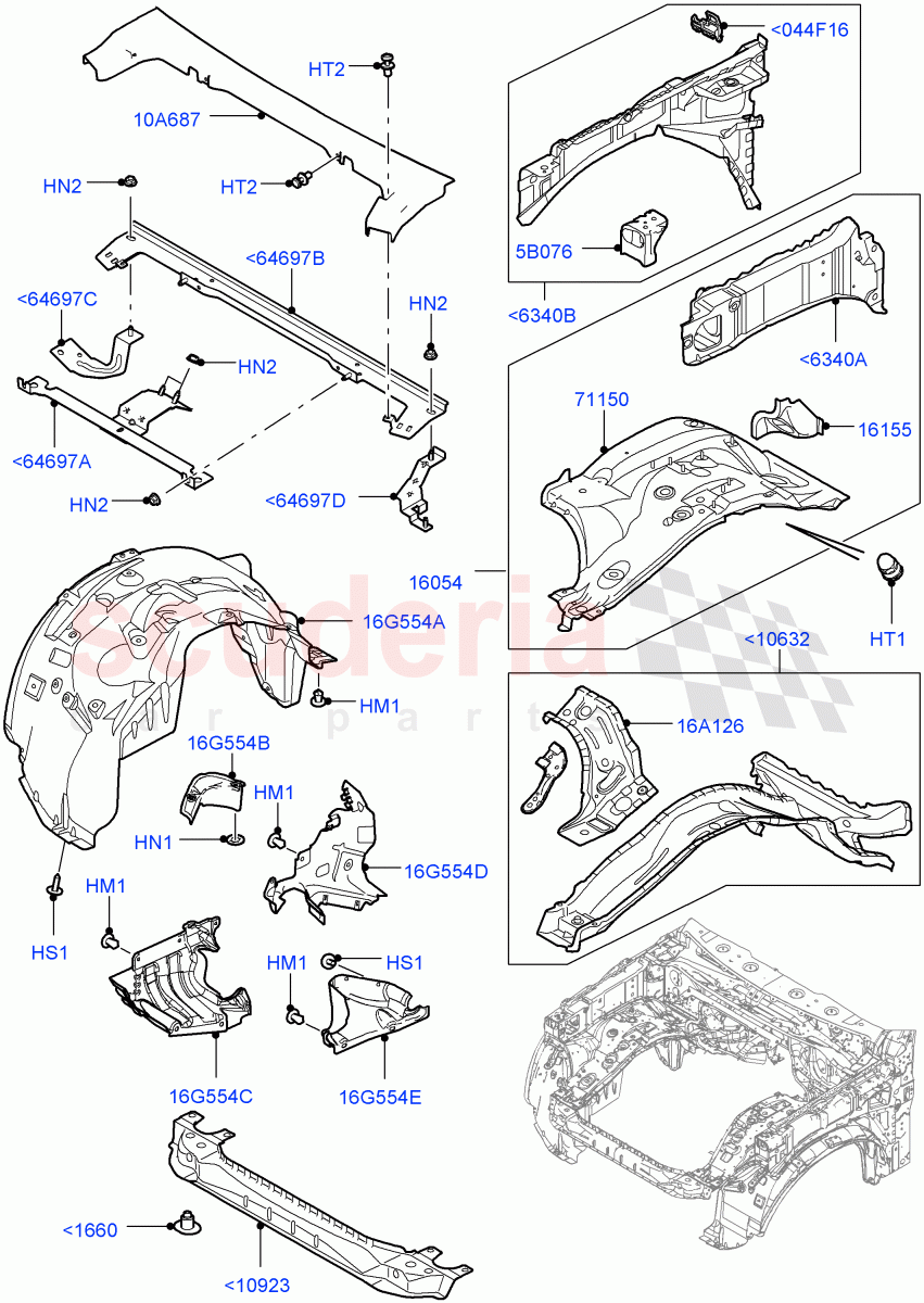 Front Panels, Aprons & Side Members((V)FROMAA000001) of Land Rover Land Rover Discovery 4 (2010-2016) [3.0 DOHC GDI SC V6 Petrol]