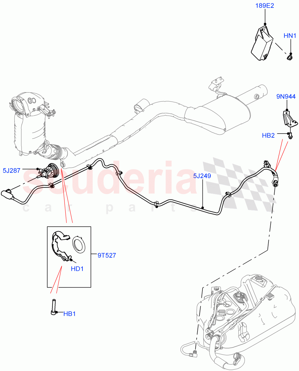 Exhaust Fluid Injection System(Nitra Plant Build, Injector and Control Unit)(2.0L I4 DSL MID DOHC AJ200,With Diesel Exh Fluid Emission Tank,2.0L I4 DSL HIGH DOHC AJ200)((V)FROMK2000001) of Land Rover Land Rover Discovery 5 (2017+) [2.0 Turbo Diesel]